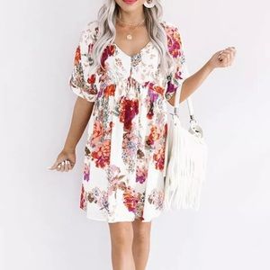 Floral babydoll dress- size medium